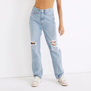Madewell Baggy Straight Jeans in Earlhurst Wash: Ripped Edition